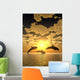 dolphin yellow sunset Wall Mural