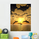 dolphin yellow sunset Wall Mural