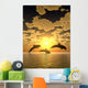 dolphin yellow sunset Wall Mural