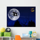 Halloween witches flying Wall Mural