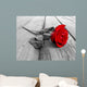 Rose on Wood Bw Wall Mural