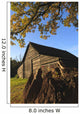 Autumn landscape with barn and goat Wall Mural