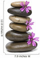 Zen Spa Stack of Stones with Purple Flowers Wall Decal