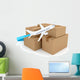 Cardboard Packages with Airplane Wall Decal