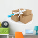 Cardboard Packages with Airplane Wall Decal