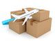 Cardboard Packages With Airplane Over White Wall Decal