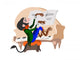 Monkey Pianist Wall Decal