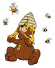 Bear Honey Bees Bees Nest Queen Bee Wall Decal