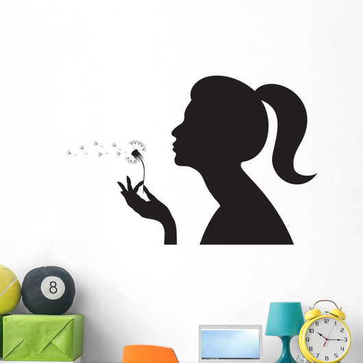 Girl With a Dandelion Wall Decal