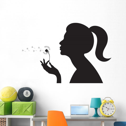 Girl With a Dandelion Wall Decal