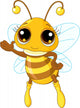Cute Bee Showing Wall Decal
