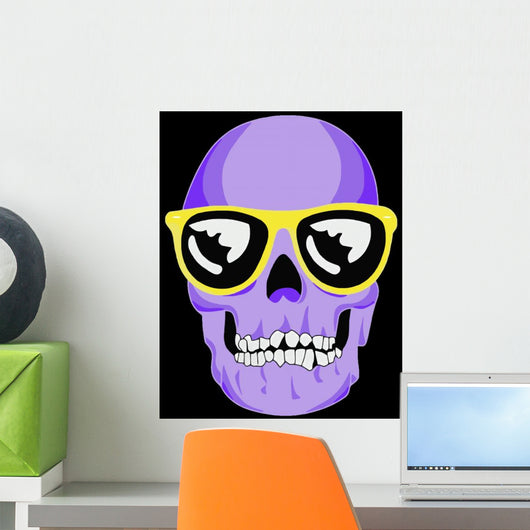 Wayfarer sunglassed skull Wall Mural