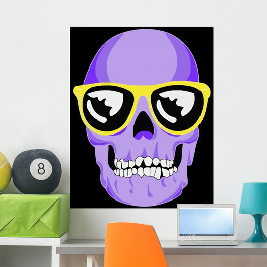 Wayfarer sunglassed skull Wall Mural