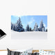 snow mountain trees Wall Mural