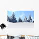snow mountain trees Wall Mural
