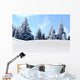 snow mountain trees Wall Mural