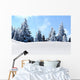 snow mountain trees Wall Mural
