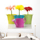 Colorful Buckets Watering Can and Gerberas Wall Decal