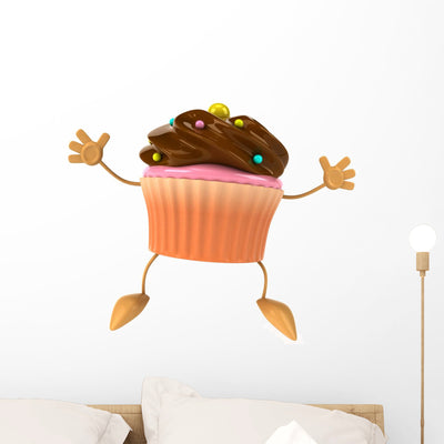Cupcake Wall Decal shown on a wall