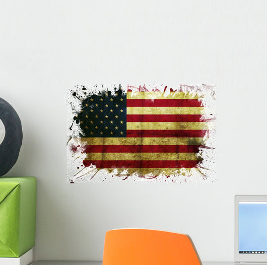 Usa Flag Paint Wall Mural
