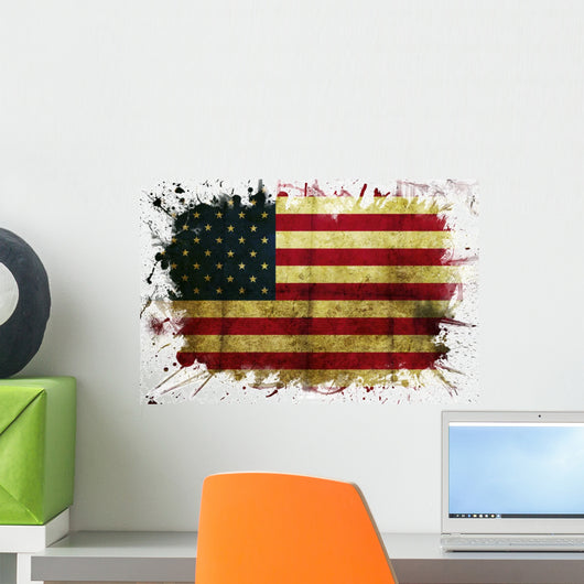 Usa Flag Paint Wall Mural Wallmonkeys