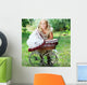 girl with baby buggy Wall Mural