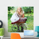 girl with baby buggy Wall Mural
