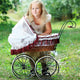 girl with baby buggy Wall Mural