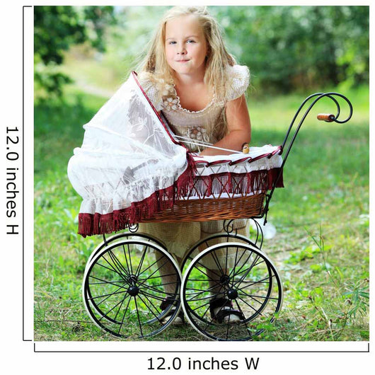 girl with baby buggy Wall Mural