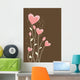 greeting with abstract hearts and flowers Wall Mural