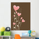 greeting with abstract hearts and flowers Wall Mural