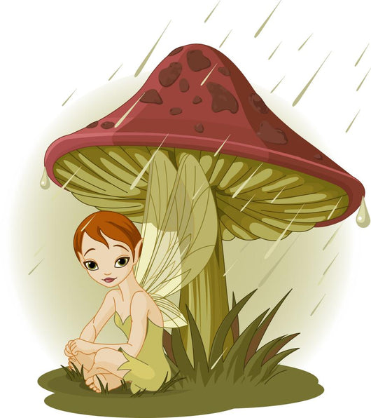 Fairy under Mushroom Wall Decal