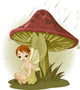 Fairy under Mushroom Wall Decal