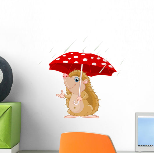 Hedgehog under Umbrella Presenting