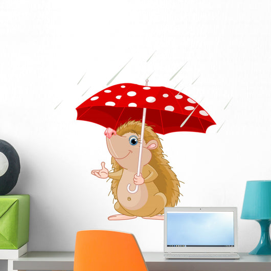 Hedgehog under Umbrella Presenting