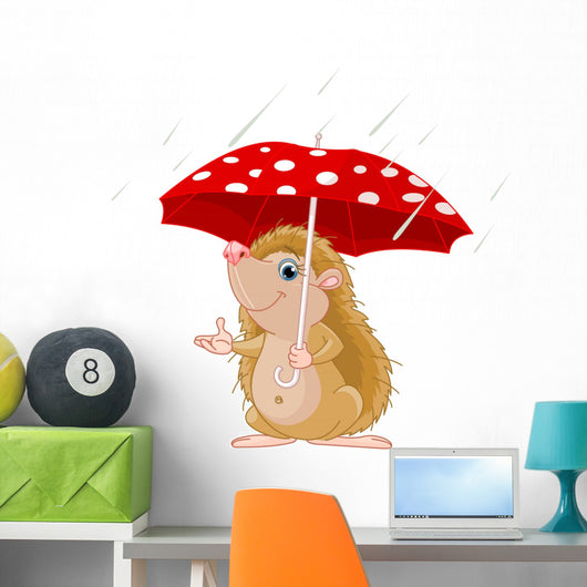 Hedgehog under Umbrella Presenting
