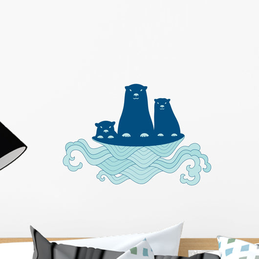 Sea Otter Family Wall Decal