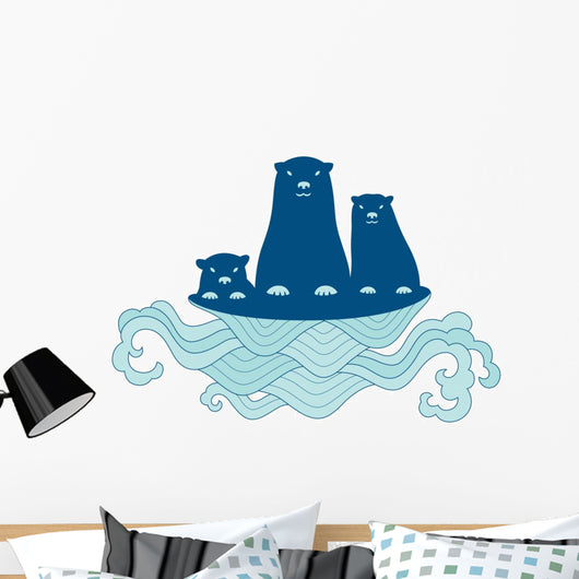 Sea Otter Family Wall Decal