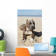 American Pitbull on Beach Wall Mural
