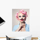 Attractive Girl With Mustache Wall Mural
