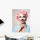Attractive Girl With Mustache Wall Mural