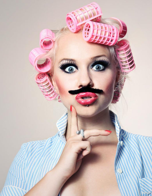 Attractive Girl With Mustache Wall Mural
