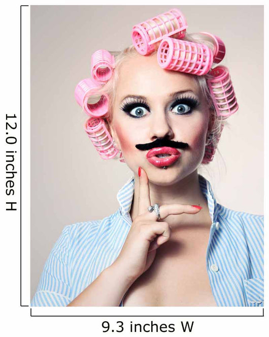 Attractive Girl With Mustache Wall Mural