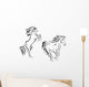 Two horses, simplified silhouettes Wall Decal