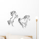 Two horses, simplified silhouettes Wall Decal