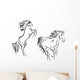 Two horses, simplified silhouettes Wall Decal