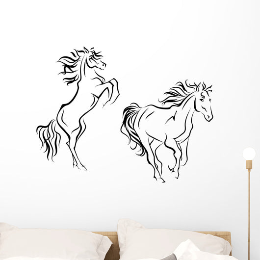 Two horses, simplified silhouettes Wall Decal