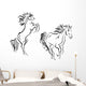 Two horses, simplified silhouettes Wall Decal