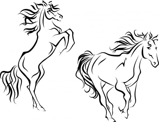 Two horses, simplified silhouettes Wall Decal