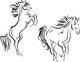 Two horses, simplified silhouettes Wall Decal
